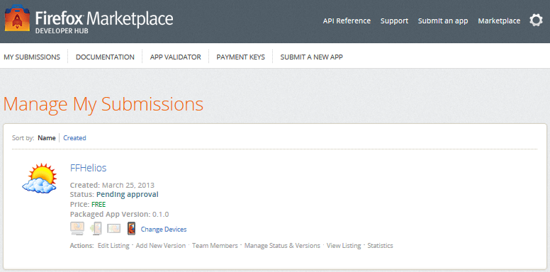 Firefox OS : My submissions