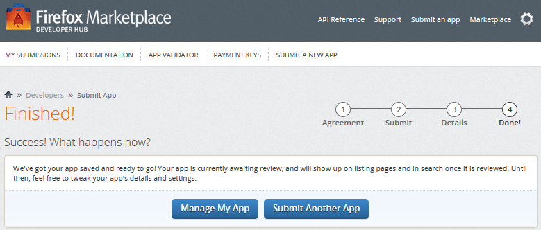 Firefox OS : Étape 4 pour publier une application
