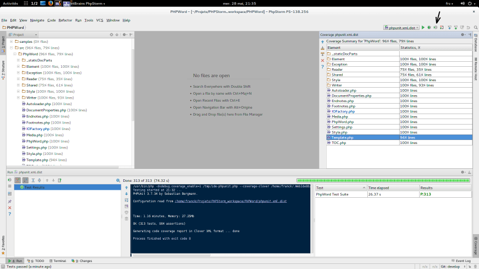 PHPStorm : Code Coverage avec PHPUnit