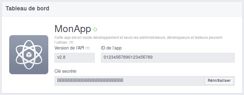 Facebook : Créer une application